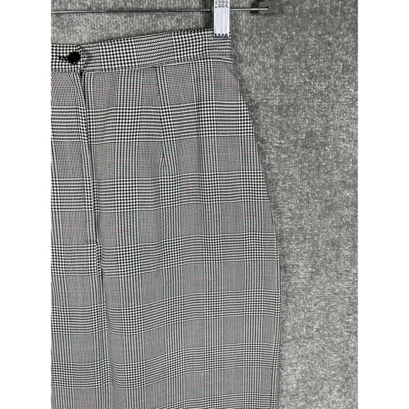 Vintage Worthington Houndstooth Plaid Midi Skirt Misses Size 8 Black Pockets USA - Picture 8 of 14